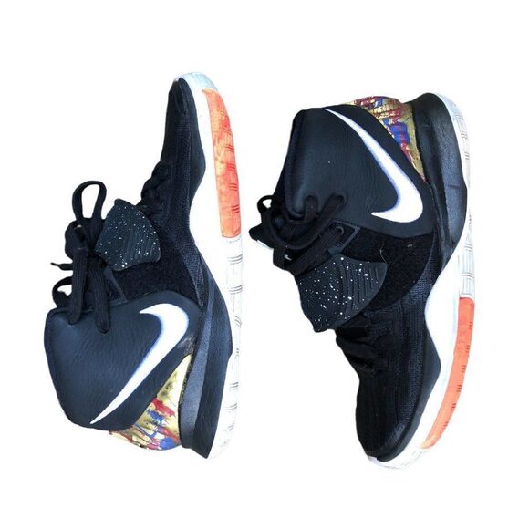 CUSTOM 2019 Nike Kyrie 6 GS 'Jet Black' Gold Black Size 5 - Picture 2 of 16